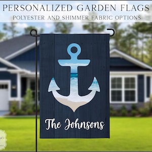 Anchor Garden Flag, Spring Garden Flag, Summer Garden Flag, Porch Decor, Entry Flag, Yard Decor, Housewarming Gift, Beach Garden Flag