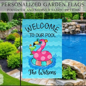 Welcome To Our Pool Flag, Pool House Flag, Pool Garden Flag, Pool Decor, Entry Flag, Yard Decor, Housewarming Gift