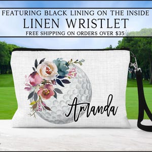 Floral Golf Ball Wristlet, Personalized Golf Bag, Golf Cart Accessories, Girls Trip Golf Bag, Golf Tournament, Golf Tee Bag, Golf Bag