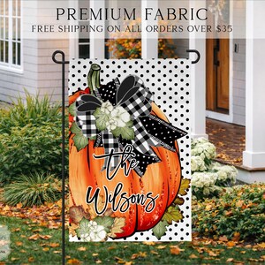 Fall Pumpkin Garden Flag, Fall Garden Flag, Welcome Fall Flag, Floral Welcome Flag, Custom Fall Flag, Porch Flag, Autumn Decor, Fall Decor