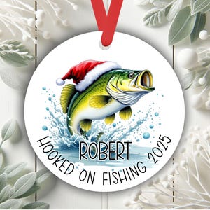Fishing Ornament, Bass Fishing Ornament, Fisherman Christmas Ornament, Fishing Keepsake Christmas Ornament, Fishing Gift Ideas