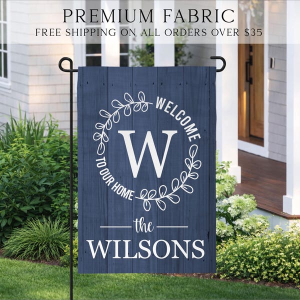 Welcome Garden Flag, Personalized Garden Flag, Summer Yard Flag, Spring Garden Flag, Custom Porch Decor, Entry Flag, Yard Decor, Custom Flag