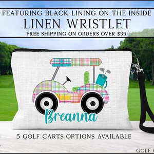 Golf Cart Wristlet, Personalized Golf Cart Bag, Golfing Gift Ideas, Custom Golf Cart Bag, Golf Toiletry Bag, Golf Wristlet, Golf Gift