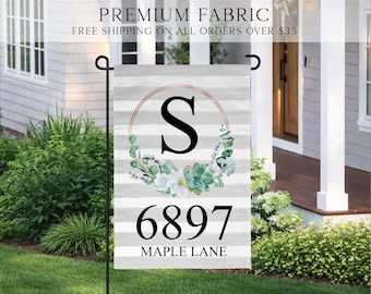 Personalized Address Flag, Spring Garden Flag, Summer Garden Flag, Porch Decor, Entry Flag, Yard Decor, Housewarming Gift