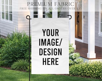Custom Garden Flag, Personalized Yard Flag Template, 12x18 Garden Flag Design, Upload Your Image Flag, Outdoor Decor Flag, Custom Name Flag