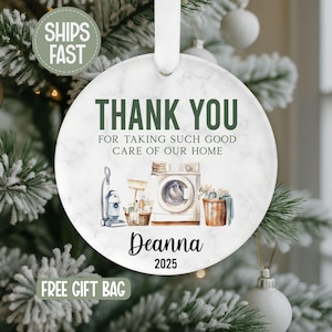 House Cleaner Ornament, House Keeper Ornament, Cleaning Service Gift, House Maid Ornament, Home Sitter Ornament, Cleaning Lady Gift Ideas