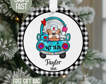 Vet Tech Ornament, Personalized Vet Tech Ornament, Christmas Vet Tech Ornament, Gift For Vet Tech, Gift For Vet Tech, Coworker Gift Ideas