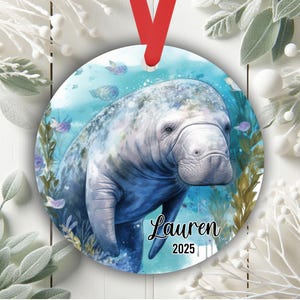 Manatee Ornament, Manatee Christmas Ornament, Manatee Keepsake, Manatee Lover Gift Ideas, Cute Animal Ornament, Christmas Manatee Gift