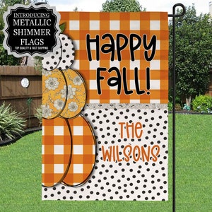 Happy Fall Garden Flag, Fall Garden Flag, Welcome Fall Flag, Floral Welcome Flag, Custom Fall Flag, Porch Flag, Autumn Decor, Fall Decor