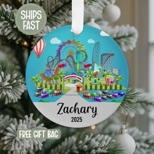Amusement Park Ornament, Roller Coaster Ornament, Theme Park Ornament, Carnival Rides Ornament, Fair Ornament, Vacation Keepsake