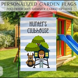 Kids Clubhouse Flag, Kids Tree House Flag, Kids Fort Flag, Kids Personalized Flag, Boy Fort Flag, Yard Decor, Clubhouse Decor