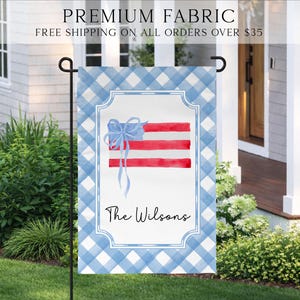 Summer Garden Flag, Grandmillennial Patriotic Flag, Cottagecore Patriotic Flag, July 4th Flag, Cottagecore Summer Porch Flag