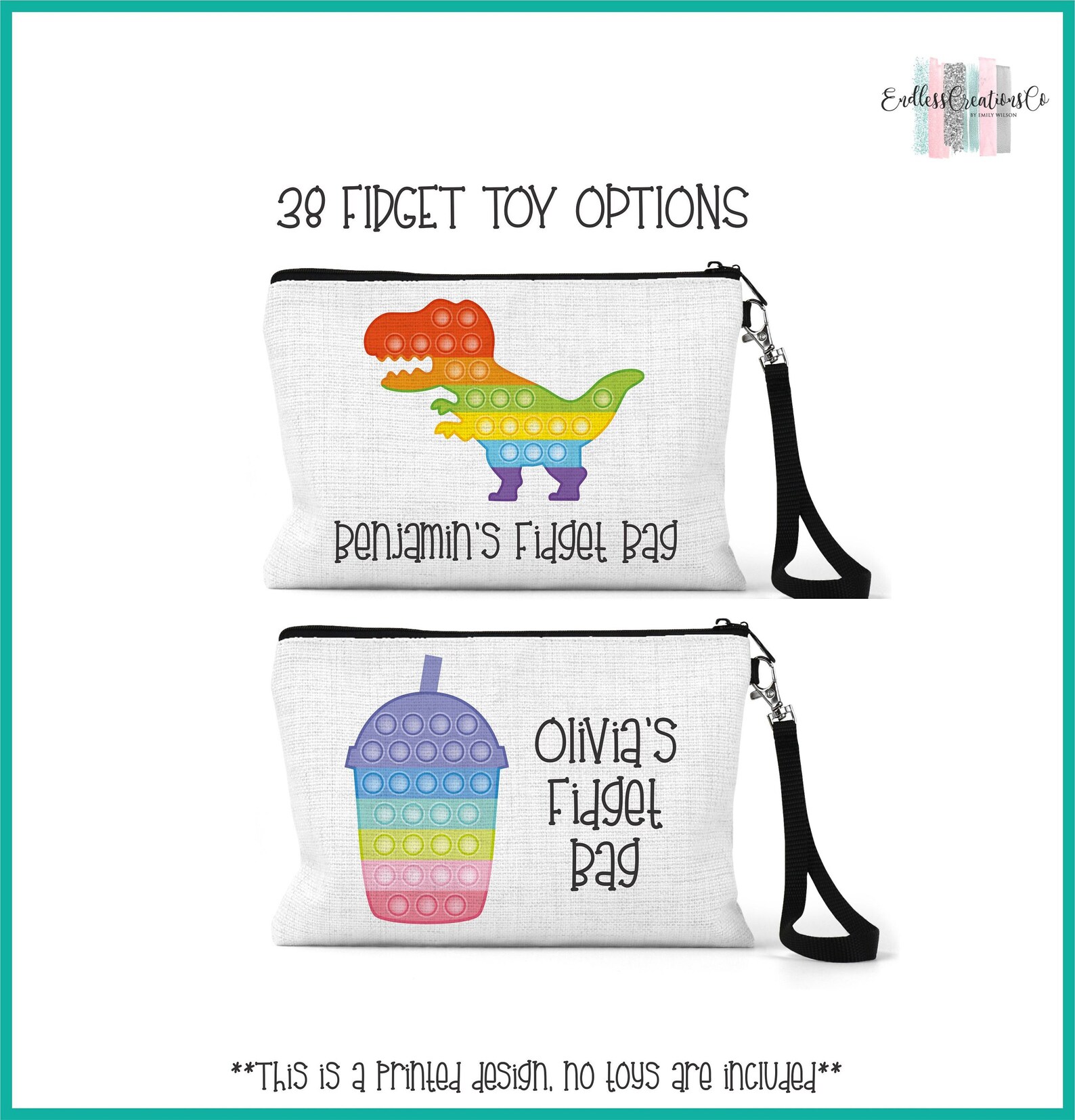 Personalized Kids Fidget Bag Custom Kids Toy Bag Toy Bag For Etsy