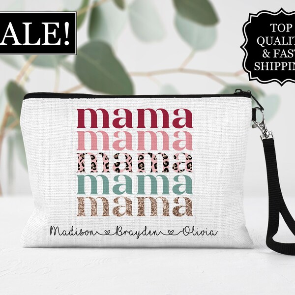 Mama Cosmetic Bag, Mom Make Up Bag, Mothers Day Gift Ideas, New Mom Bag, Gift For Mom, Gift For Her, Mom Bag, Personalized Mom Zipper Pouch