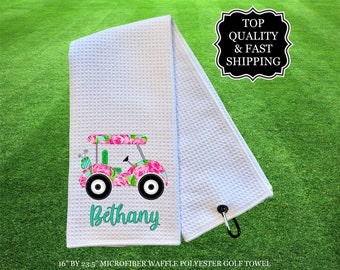 Personalized Golf Cart Towels, Custom Golf Towels For Her, Ladies Golf Towel, Gift For Golfer, Custom Golf Towel, Personalized Golf Gifts