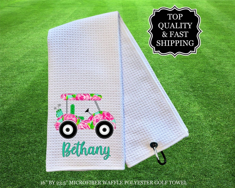 Personalized Golf Cart Towels, Custom Golf Towels For Her, Ladies Golf Towel, Gift For Golfer, Custom Golf Towel, Personalized Golf Gifts Golf Cart 2