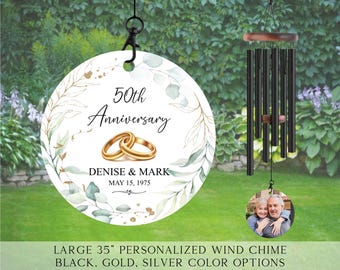 50th Wedding Anniversary Wind Chime, Happy Anniversary For 50th Gifts, Anniversary Wind Chime, Anniversary Gifts For Parents, Gift For Wife
