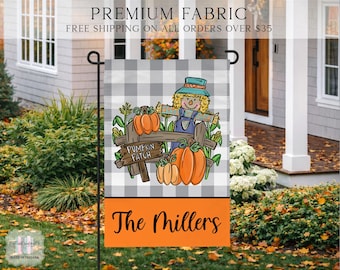 Pumpkin Patch Garden Flag, Pumpkin Garden Flag, Welcome Fall Flag, Floral Welcome Flag, Custom Fall Flag, Autumn Porch Flag, Fall Decor