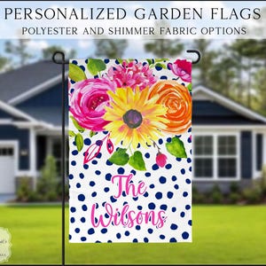 Spring Floral Garden Flag, Summer Garden Flag, Porch Decor, Entry Flag, Yard Decor, Housewarming Gift, Personalized Floral flag, Garden Flag