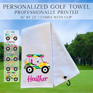 Personalized Golf Cart Towels, Custom Golf Towels For Her, Ladies Golf Towel, Gift For Golfer, Custom Golf Towel, Personalized Golf Gifts