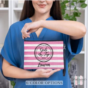 Girls Trip Wristlet, Girls Weekend Gifts, Personalized Girls Trip Linen Wristlet, Girls Trip Bag, Girls Trip Gift, Personalized Gifts