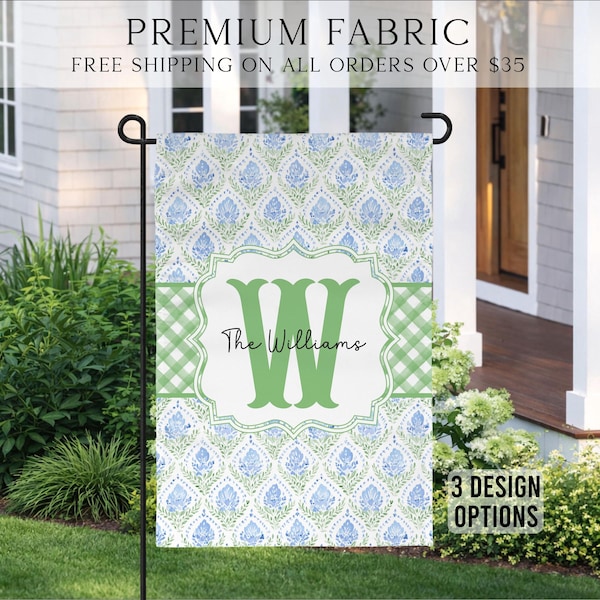 Summer Garden Flag, Grandmillennial Porch Flag, Cottagecore Pink Flag, Summer Garden Decor, Custom Garden Flag, Outdoor Garden Flag