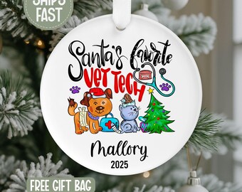 Vet Tech Ornament, Personalized Vet Tech Ornament, Christmas Vet Tech Ornament, Gift For Vet Tech, Gift For Vet Tech, Coworker Gift Ideas