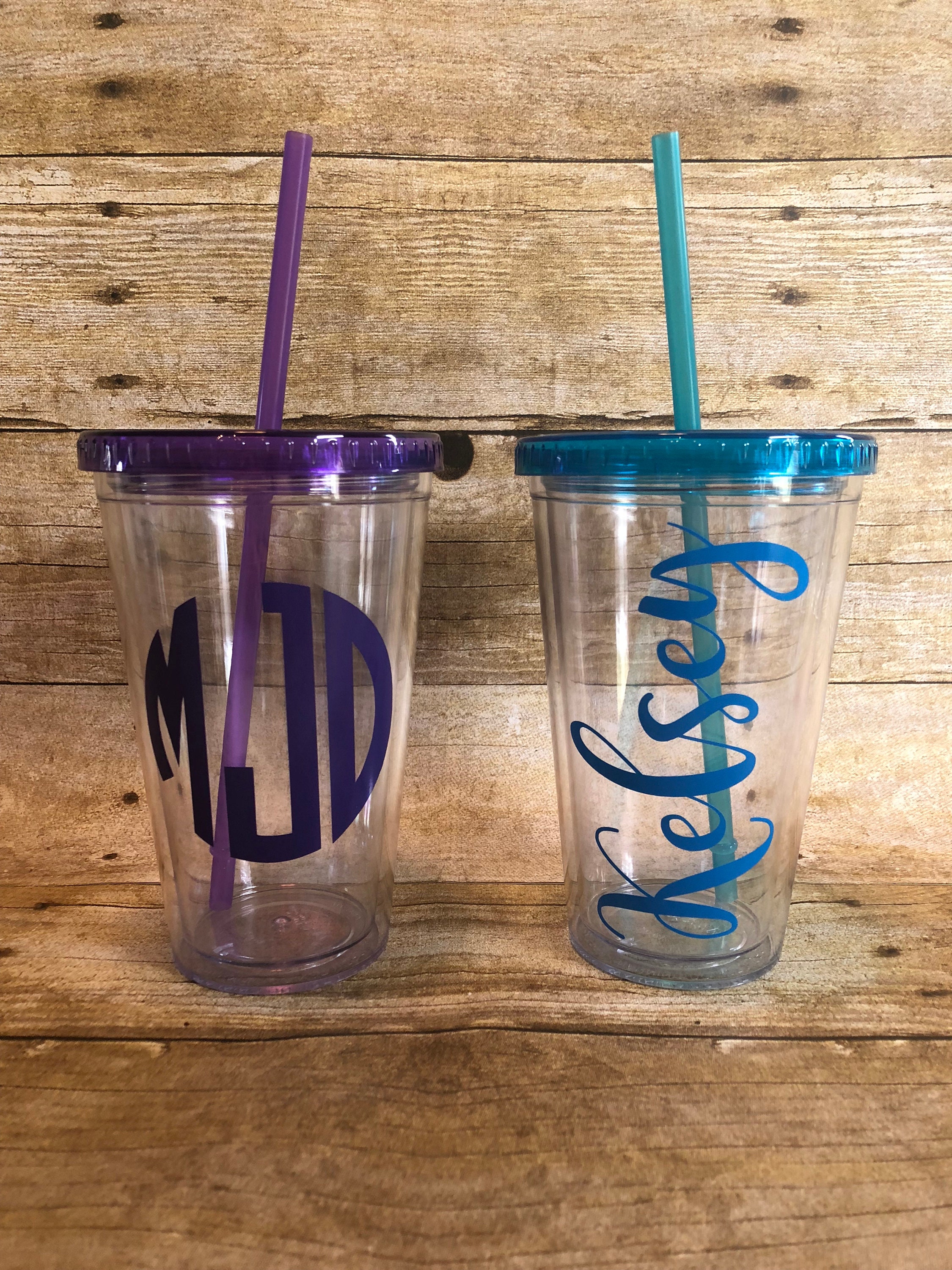 Monogram Tumbler Personalized Tumbler Custom Personalized Etsy