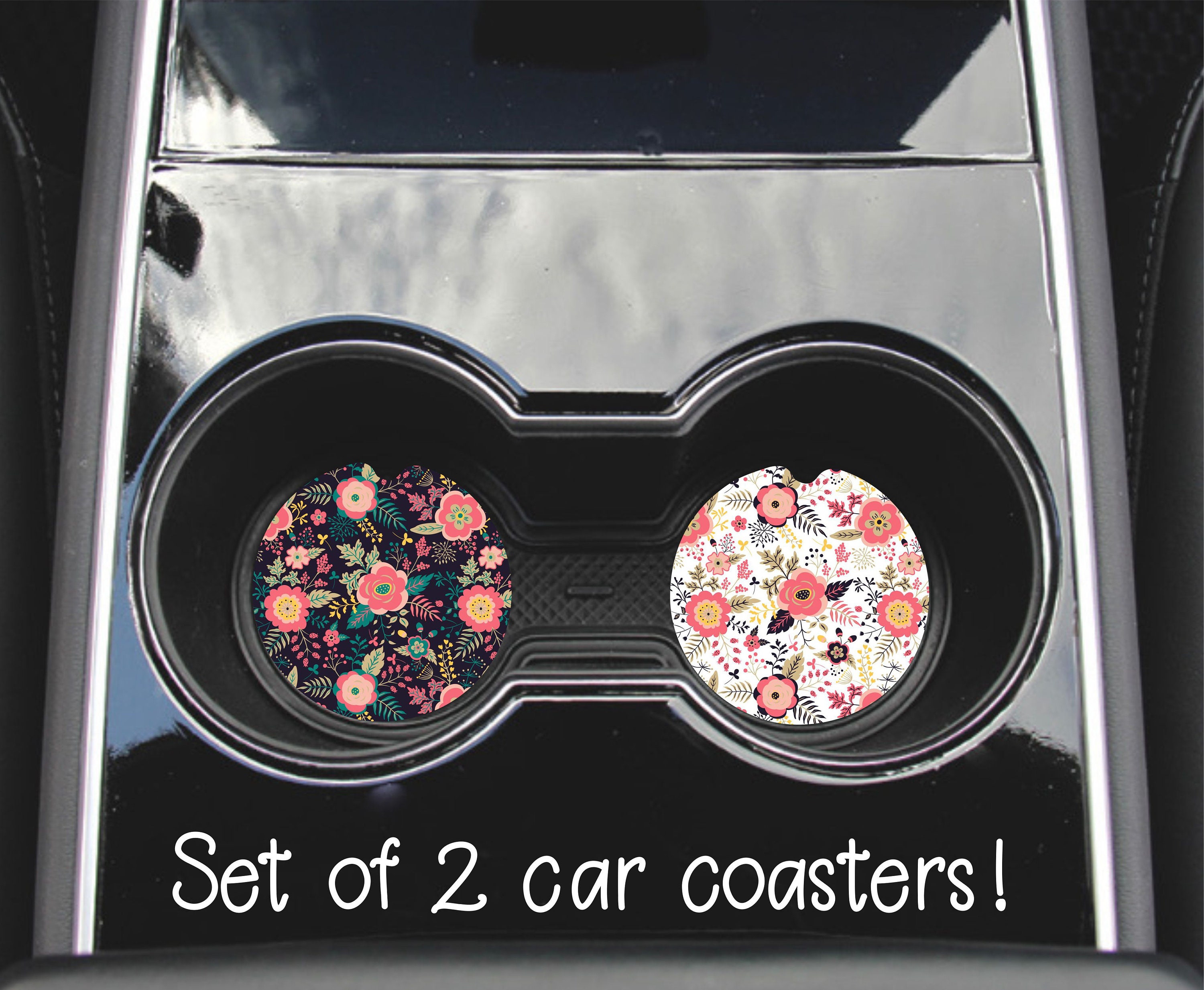 Floral Car Coasters Set of 2 Cup Coaster Car Accessories - Etsy Canada Floral Car Coasters Set of 2 Cup Coaster Car Accessories - Etsy Canada