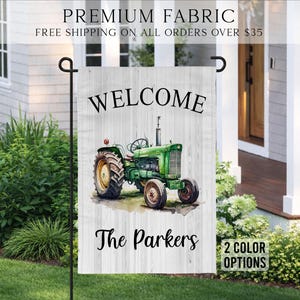 Tractor Garden Flag, Spring Garden Flag, Summer Garden Flag, Porch Decor, Entry Flag, Yard Decor, Housewarming Gift