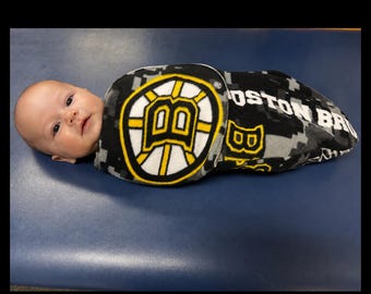 Boston Bruins Baby swaddle blanket, unique for newborns