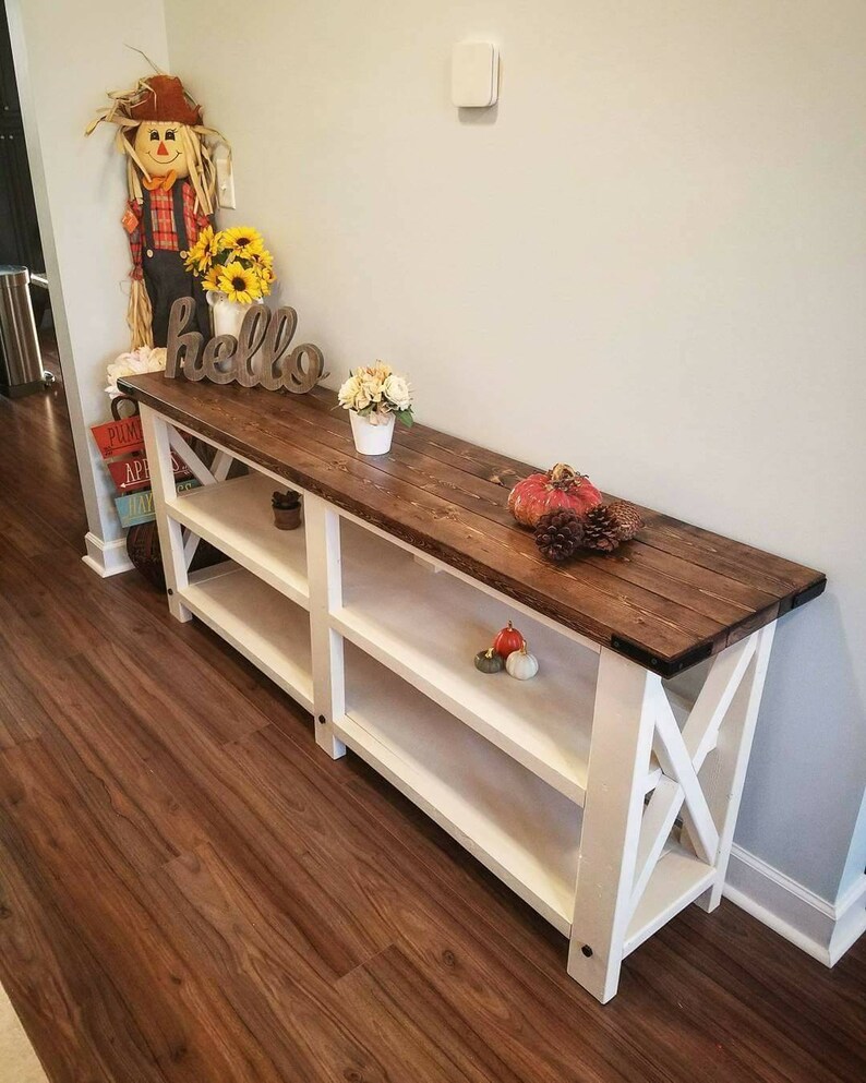 Rustic Farmhouse Sofa Table / Console Table / Entertainment Etsy