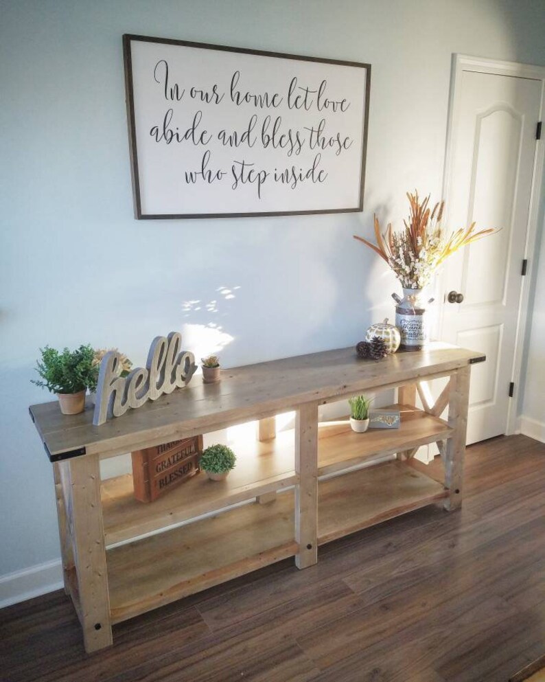 Rustic Farmhouse Sofa Table / Console Table / Entertainment Etsy