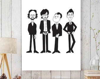 Phish Caricature Print: 8x10 Music Band Poster Art for Jam Band Fans, Wall Decor, Tour Memorabilia, Phish Poster, Phish Caricature