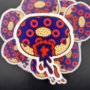 Fishman Donut Sticker: Durable Vinyl Die-Cut Sticker