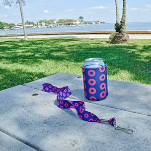 Phish Fishman Donut Merchandise Pack: Face Mask, Koozie, Lanyard & Sticker, Phish Gift, Gaiter for skiing, Gaiter for Cold Weather