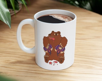 Bear Mug, Bear Coffee Mug, Phish Mug, Fishman Donuts, Phish Cup, Baker's Dozen, Phish MSG, Strawberry Goo, Donut Mug, Phish YEMSG, Phish