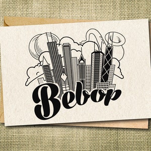 Carte Beebop, Carte d'hameçonnage, Phish simple, Phish simple, Gratte-ciel, Carte de musique, Paroles d'hameçonnage, Paroles d'hameçonnage, Carte de paroles d'hameçonnage, Carte de phishing vierge