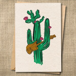 Tarjeta de cactus, tarjeta de bajo, tarjeta para músico, tarjeta de Phish, tarjeta de felicitación de Phish, tarjeta en blanco, tarjeta a todo color, juegos de tarjetas de felicitación, tarjeta para mejores amigos