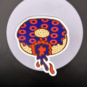 Fishman Donut Magnet: Phish Fan Art Refrigerator Magnet