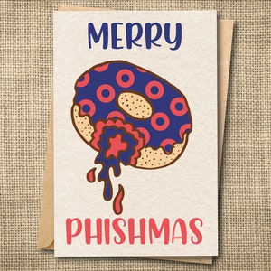 Carte Joyeux Phishmas : voeux de Noël en forme de beignet poisson-man