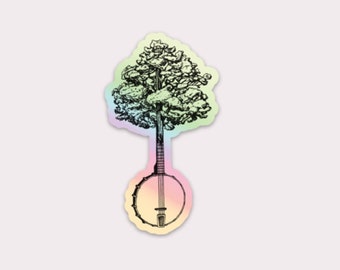 Banjo Tree Sticker, Holographic Sticker, Bluegrass, Banjo, Phish Sticker, Phish Stickers, Phish Lyric, Music Lover