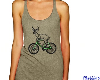 Antelope Tank, Phish Women Shirt, Phish Tank, Animal Riding a Bicycle, Funny Animal Shirt, Phish Lyrics, Phish Women Tank, Phish Lot Tank