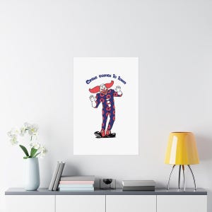 Whimsical Circus-Themed Phish Concert Poster: Colorful Clown Art with Lyrics for Music Lovers, Circus Comes to Town Phish, Phish Lyrics