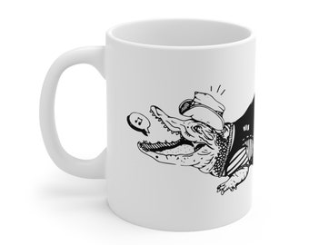 Pig Pen Mug, Alligator Mug, Grateful Dead Mug, Ron McKernan Mug, Grateful Dead Coffee Mug, Alligator Coffee Mug, Reptile Mug, Bluegrass Gift