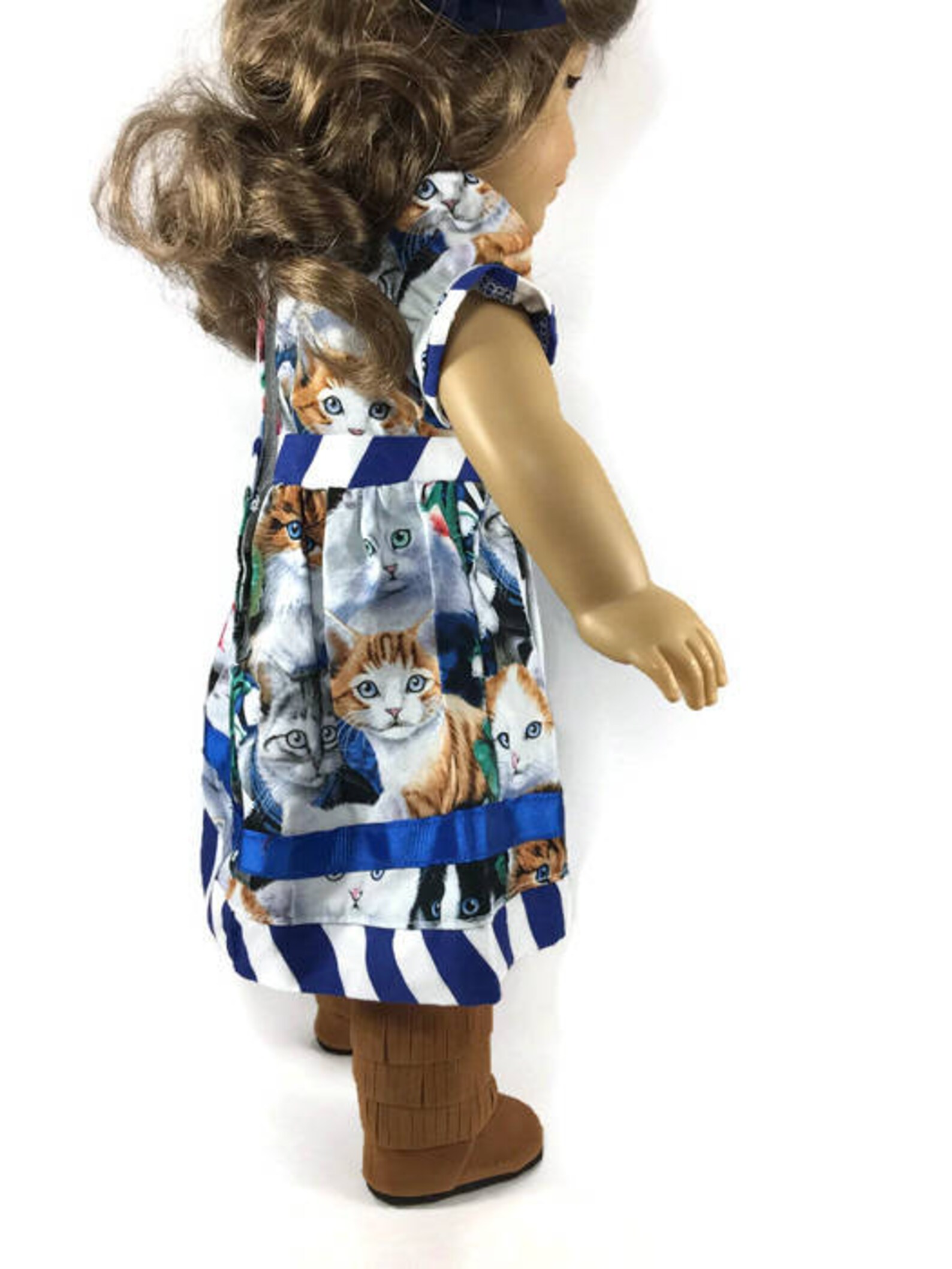 blue cat dress with matching cat purse and trendy Etsy