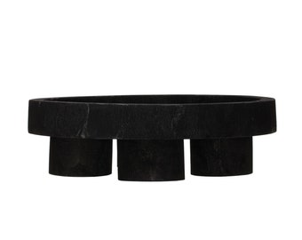 Decorative Paulownia Wood Footed Tray
