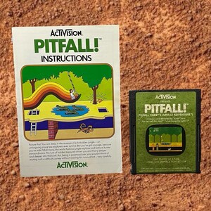 Pitfall (Atari 2600, 1982 Activision) Game Cartridge With Manual