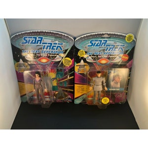 Vintage Star Trek Next Generation Deanna Troi & SPOCK FIGURES TOYS 1992 PlayMATES New