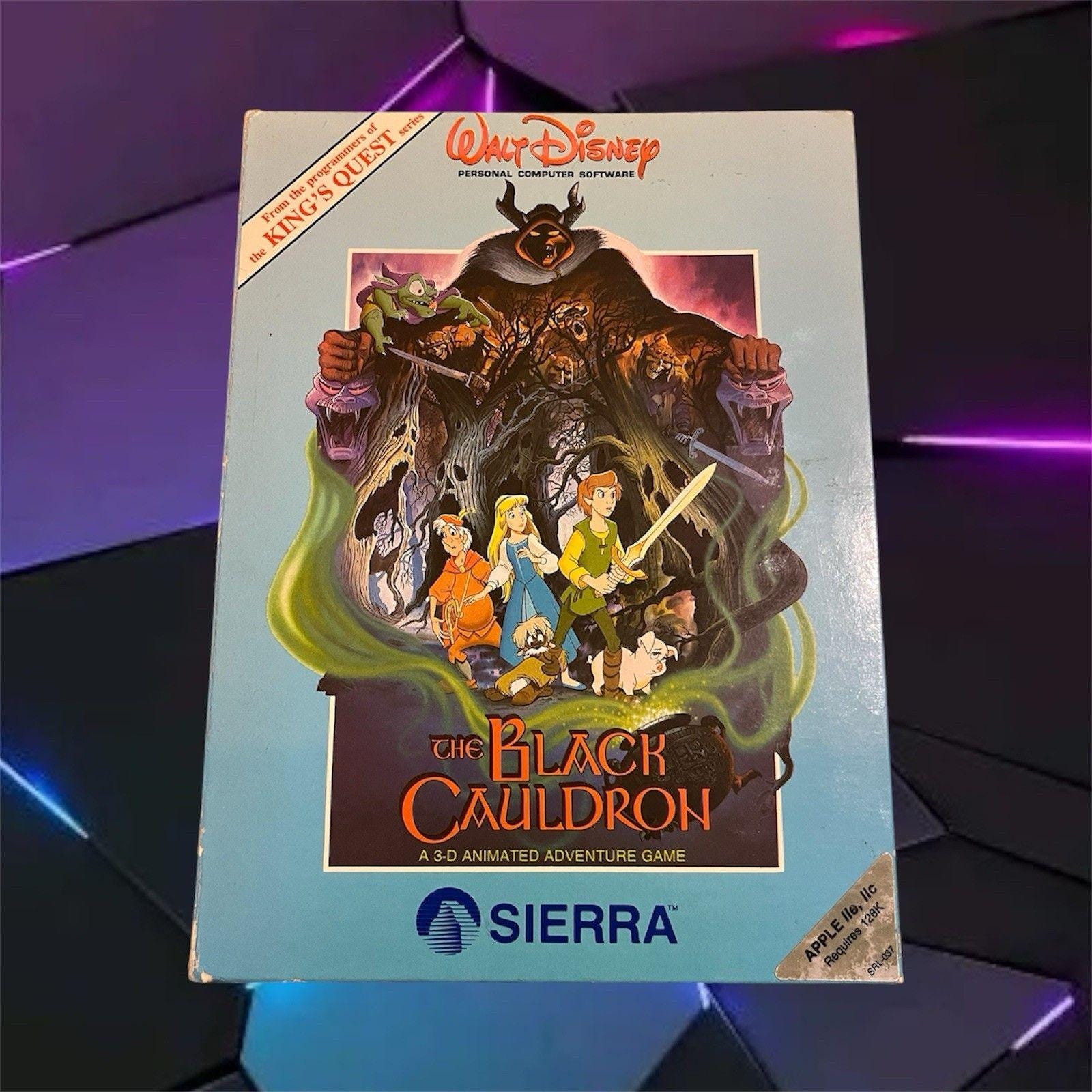 1985 Sierra Walt Disney The Black Cauldron Apple IIe IIc PC Game Complete CIB